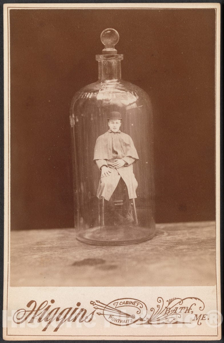 Art Print : John C. Higgins - Man in Bottle : Vintage Wall Art