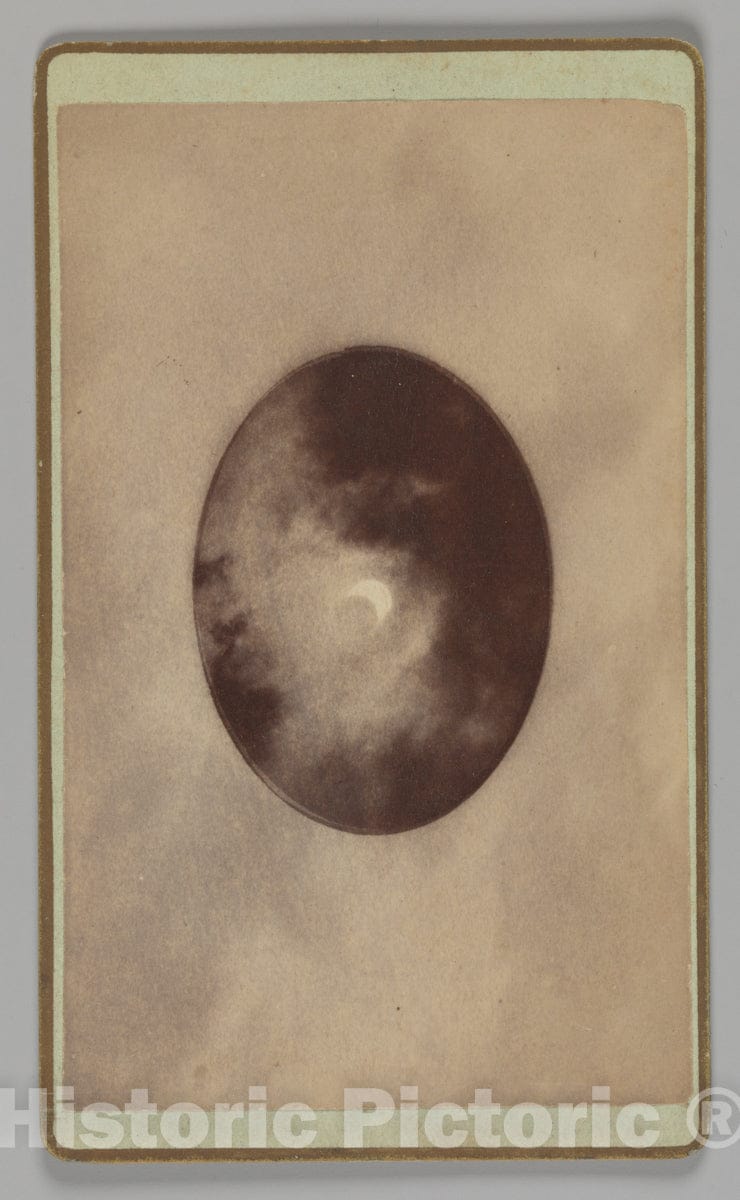 Photo Print : Joseph F. Reiff - Vignetted Copy Photograph of Partial Eclipse of The Moon : Vintage Wall Art