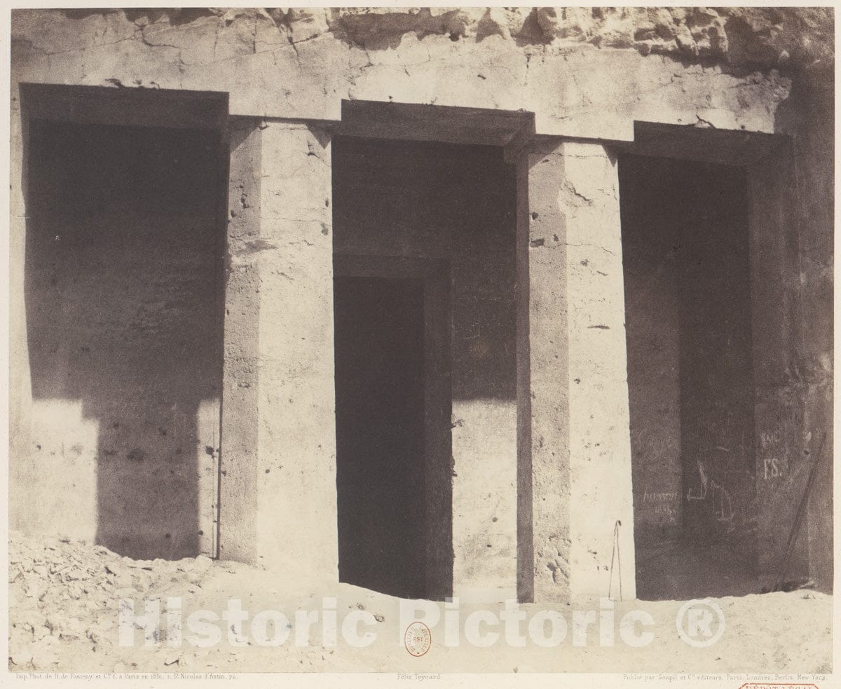 Photo Print : Félix Teynard - Béni-Haçan, Architecture Hypogéene - Tombeau d'Amoneï - 407790 : Vintage Wall Art