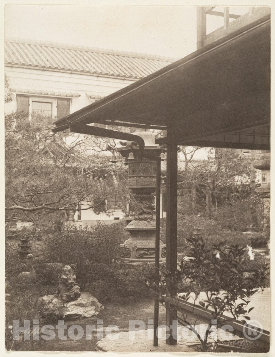 Photo Print : Adolf de Meyer - Garden Scene, Corners of Building : Vintage Wall Art