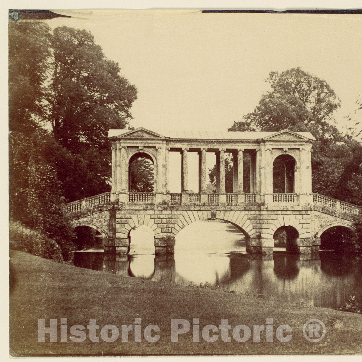 Photo Print : Wilton House with Palladian Bridge by Morris 2 : Vintage Wall Art