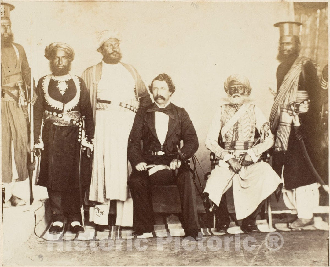 Photo Print : British Gentleman with Group of Eastern Potentates : Vintage Wall Art
