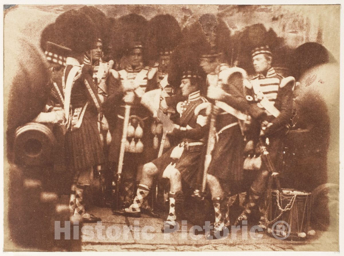 Photo Print : Hill and Adamson - The 42nd Gordon Highlanders, Edinburgh Castle 1 : Vintage Wall Art