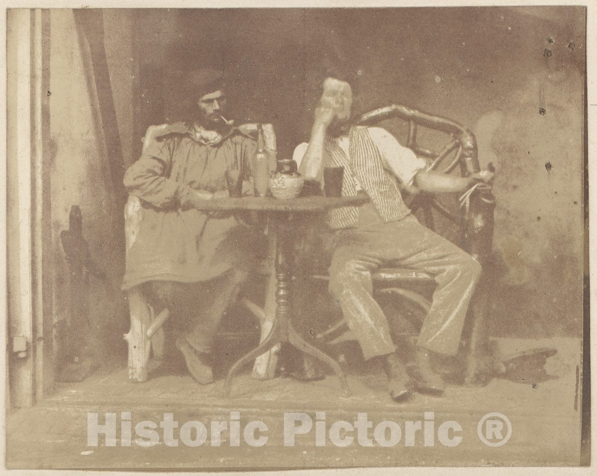 Photo Print : Two Men Seated at a Table : Vintage Wall Art