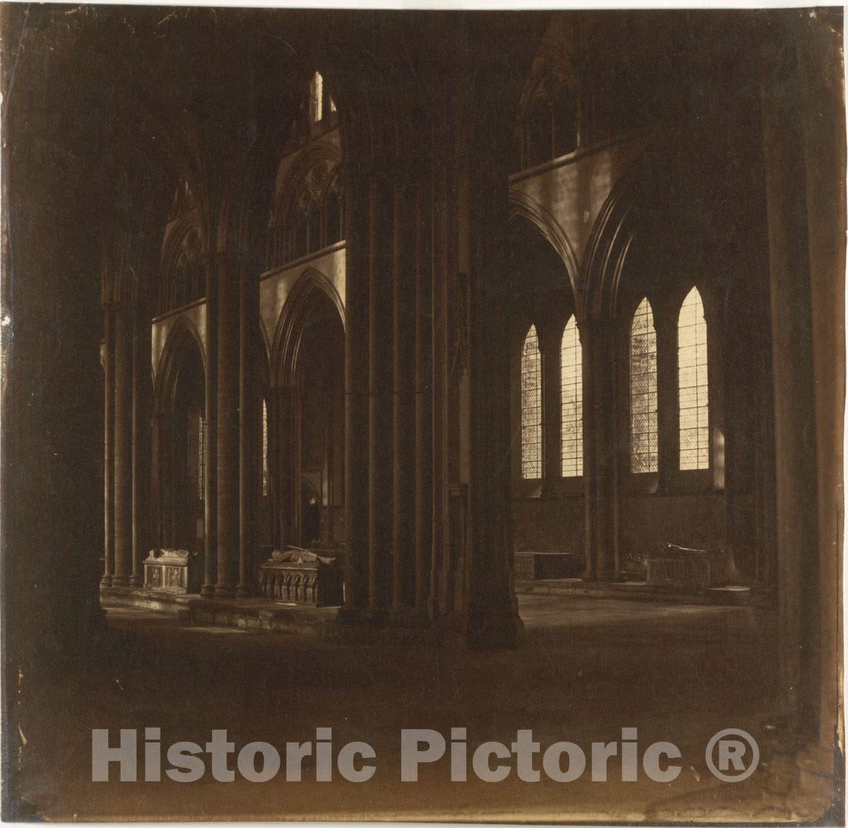 Photo Print : Roger Fenton - Salisbury Cathedral - The Nave, from The South Transept : Vintage Wall Art