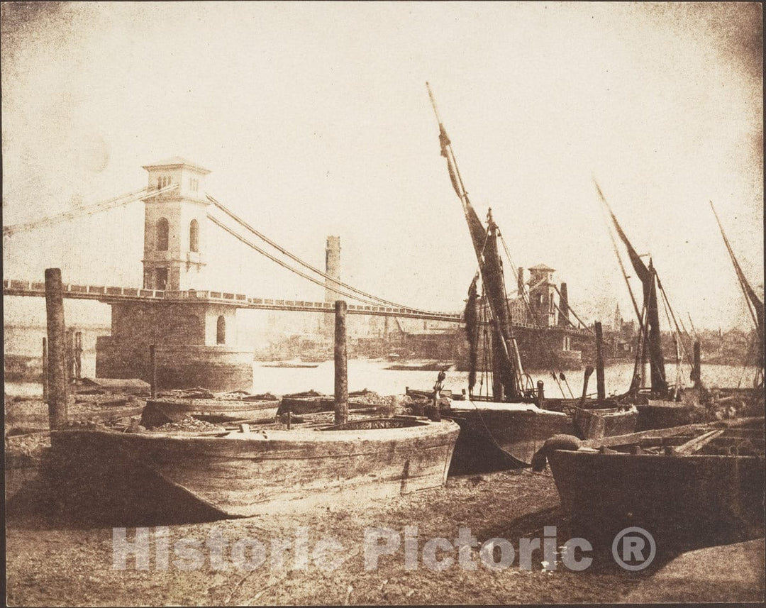 Photo Print : William Henry Fox Talbot - Hungerford Suspension Bridge : Vintage Wall Art