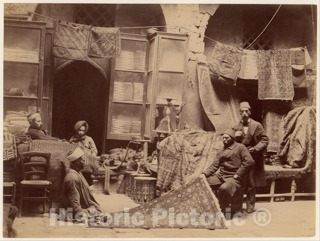 Photo Print : Bazaar, Rug Merchants : Vintage Wall Art