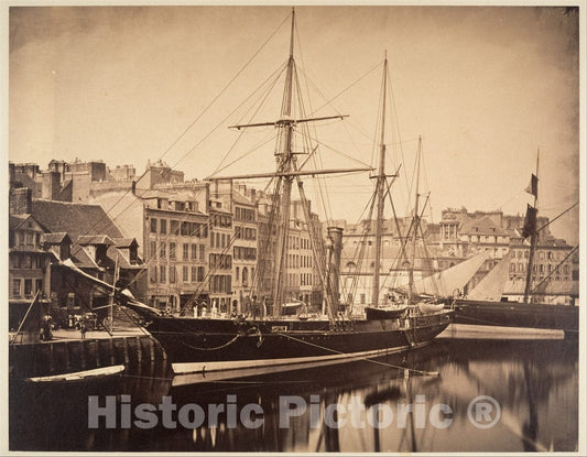 Photo Print : Gustave Le Gray - La Reine Hortense - Yacht de l'empereur, Havre : Vintage Wall Art
