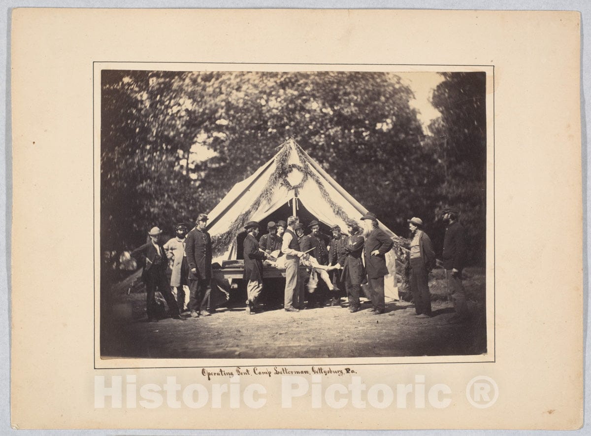 Photo Print : Possibly by Weaver Bothers - Operating Tent, Camp Letterman, Gettysburg, Pennsylvania : Vintage Wall Art