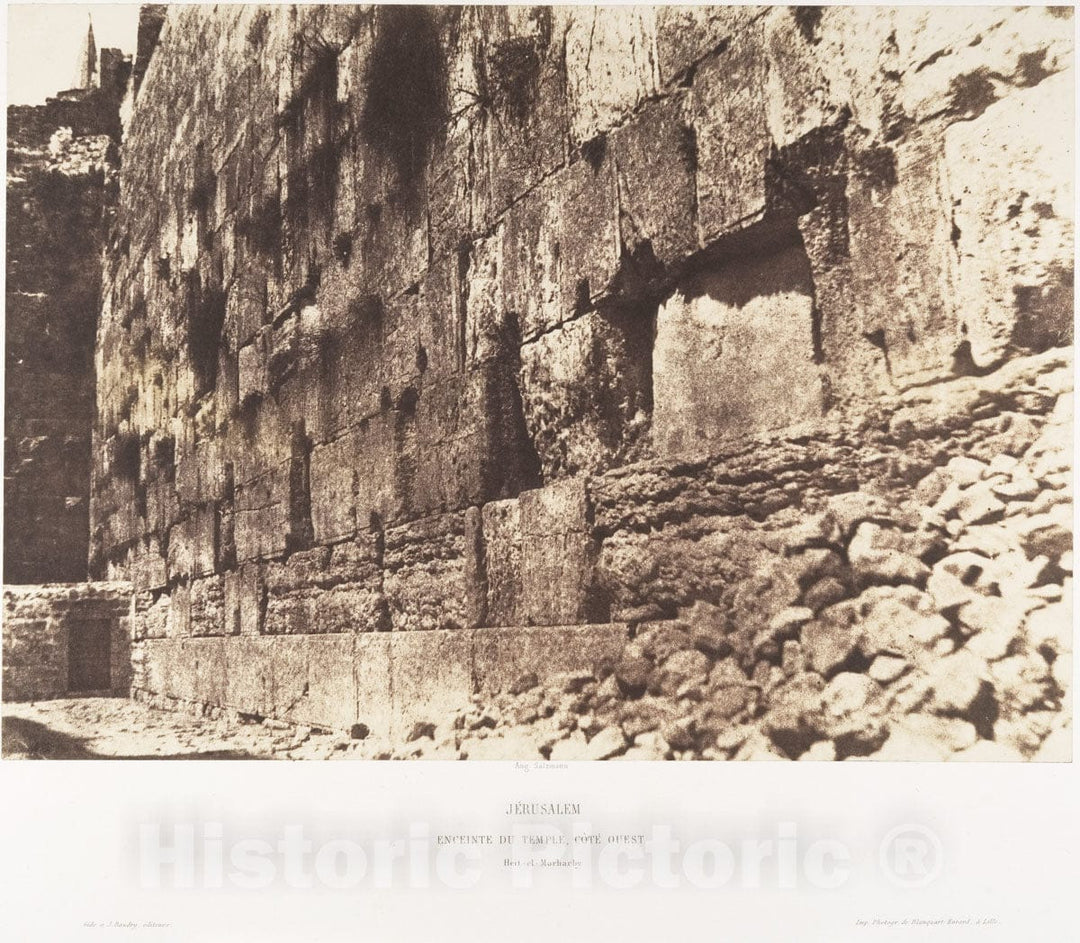 Photo Print : Auguste Salzmann - Jérusalem, Enceinte du Temple, Côté Ouest, Heit-el-Morharby : Vintage Wall Art
