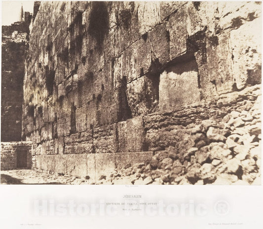 Photo Print : Auguste Salzmann - Jérusalem, Enceinte du Temple, Côté Ouest, Heit-el-Morharby : Vintage Wall Art