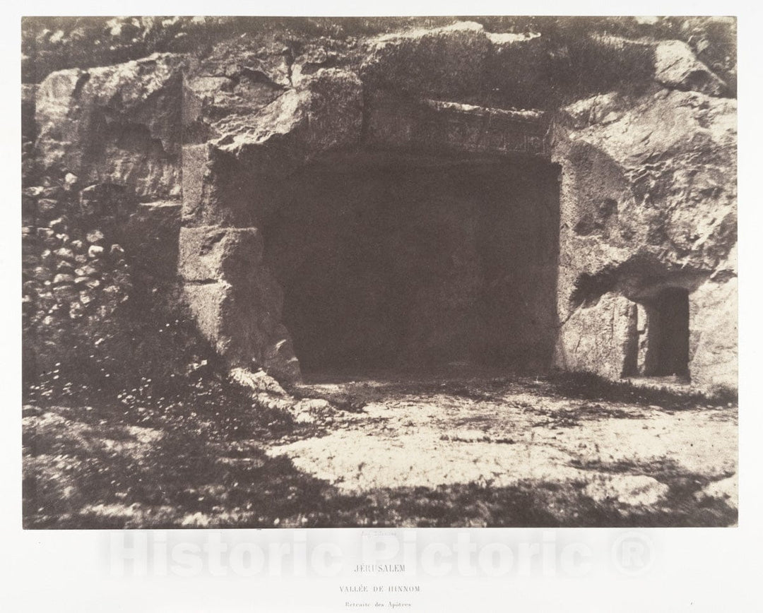Photo Print : Auguste Salzmann - Jérusalem, Vallée de Hinnom, Retraite des Apôtres : Vintage Wall Art