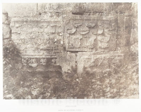 Photo Print : Auguste Salzmann - Jérusalem, Restes de scupltures judaïques : Vintage Wall Art