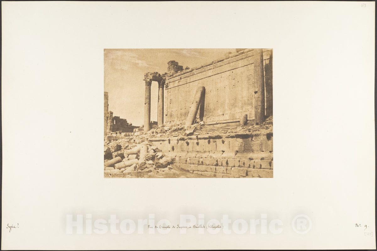 Photo Print : Maxime Du Camp - Vue du Temple de Jupiter, à Baâlbek (Héliopolis) : Vintage Wall Art