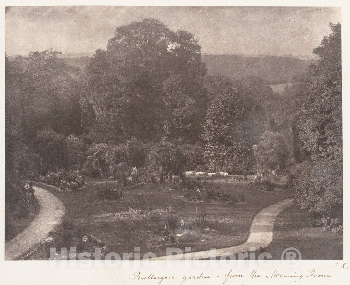 Photo Print : James Knight - Penllergare Garden from The Morning Room : Vintage Wall Art