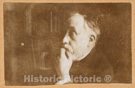 Photo Print : Edgar Degas - Self-Portrait in Library (Hand to Chin) : Vintage Wall Art