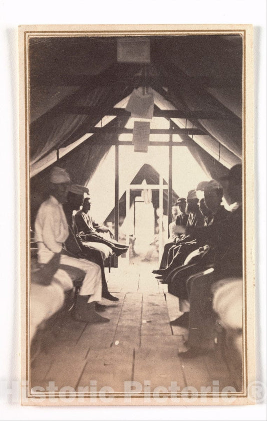 Art Print : Reed Brockway Bontecou - Wounded Soldiers on Cots, Possibly at Harewood Hospital : Vintage Wall Art