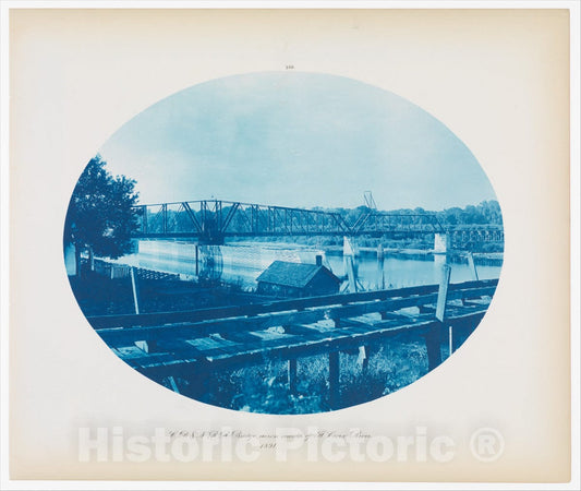 Photo Print : Henry P. Bosse - No. 186. Chicago, Burlington & Northern Rail Road Bridge Across Mouth of La Croix River : Vintage Wall Art