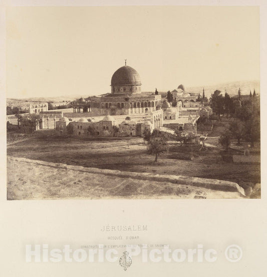 Photo Print : Louis de Clercq - Jérusalem. Mosquée d'Omar, construite sur l'emplacement su Temple de Salomon : Vintage Wall Art