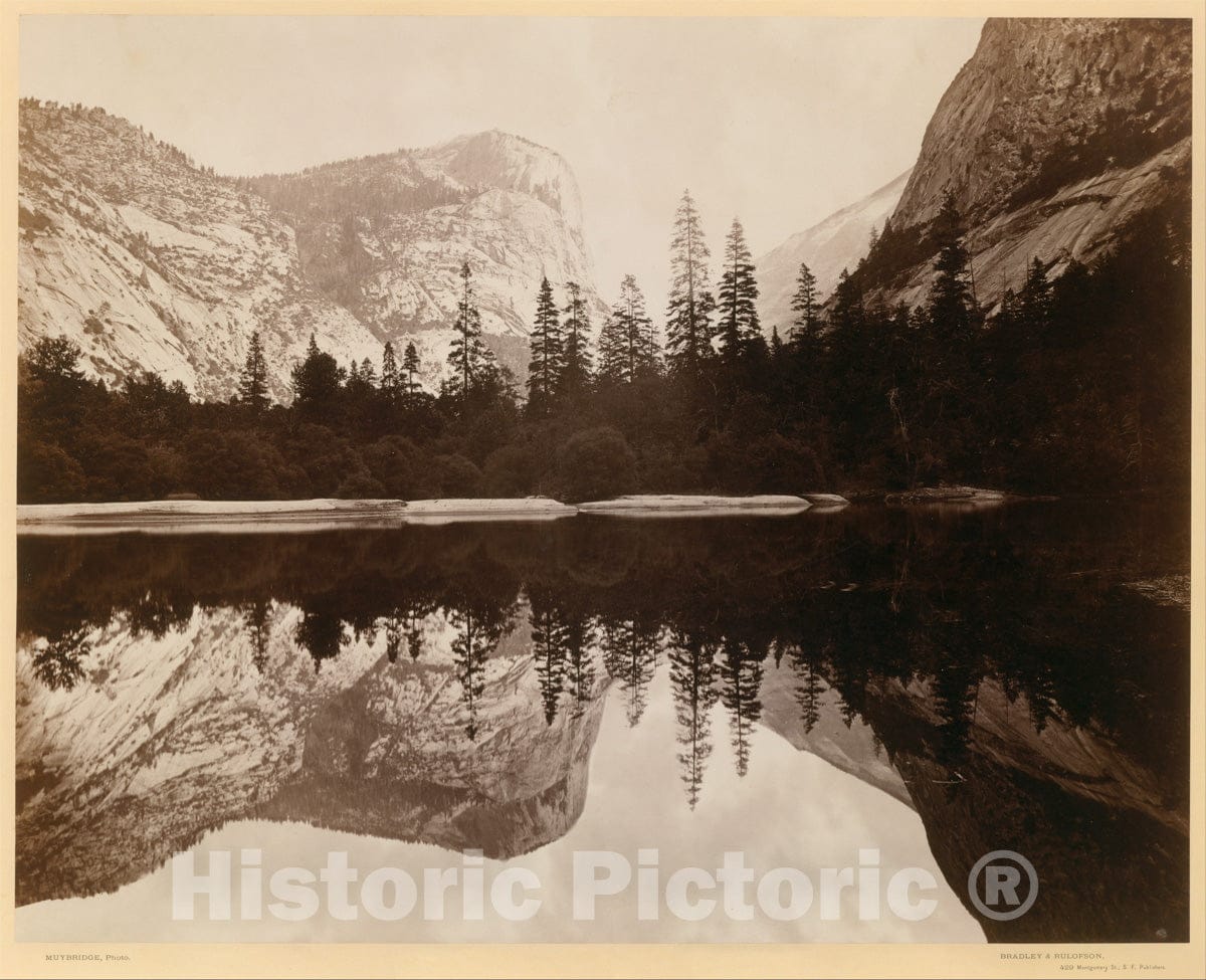 Photo Print : Eadweard Muybridge - Mirror Lake, Valley of The Yosemite : Vintage Wall Art