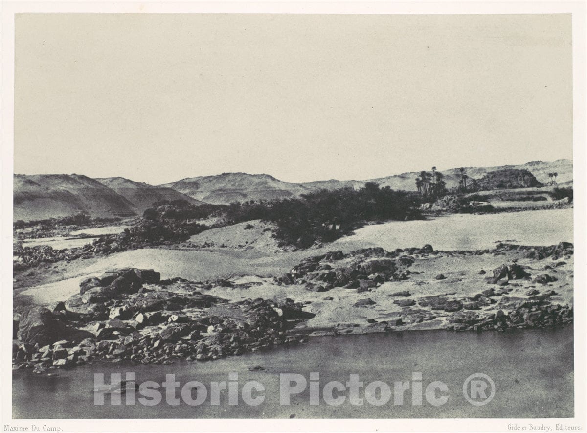 Photo Print : Maxime Du Camp - Haute-Égypte. Entrée de la première Cataracte : Vintage Wall Art