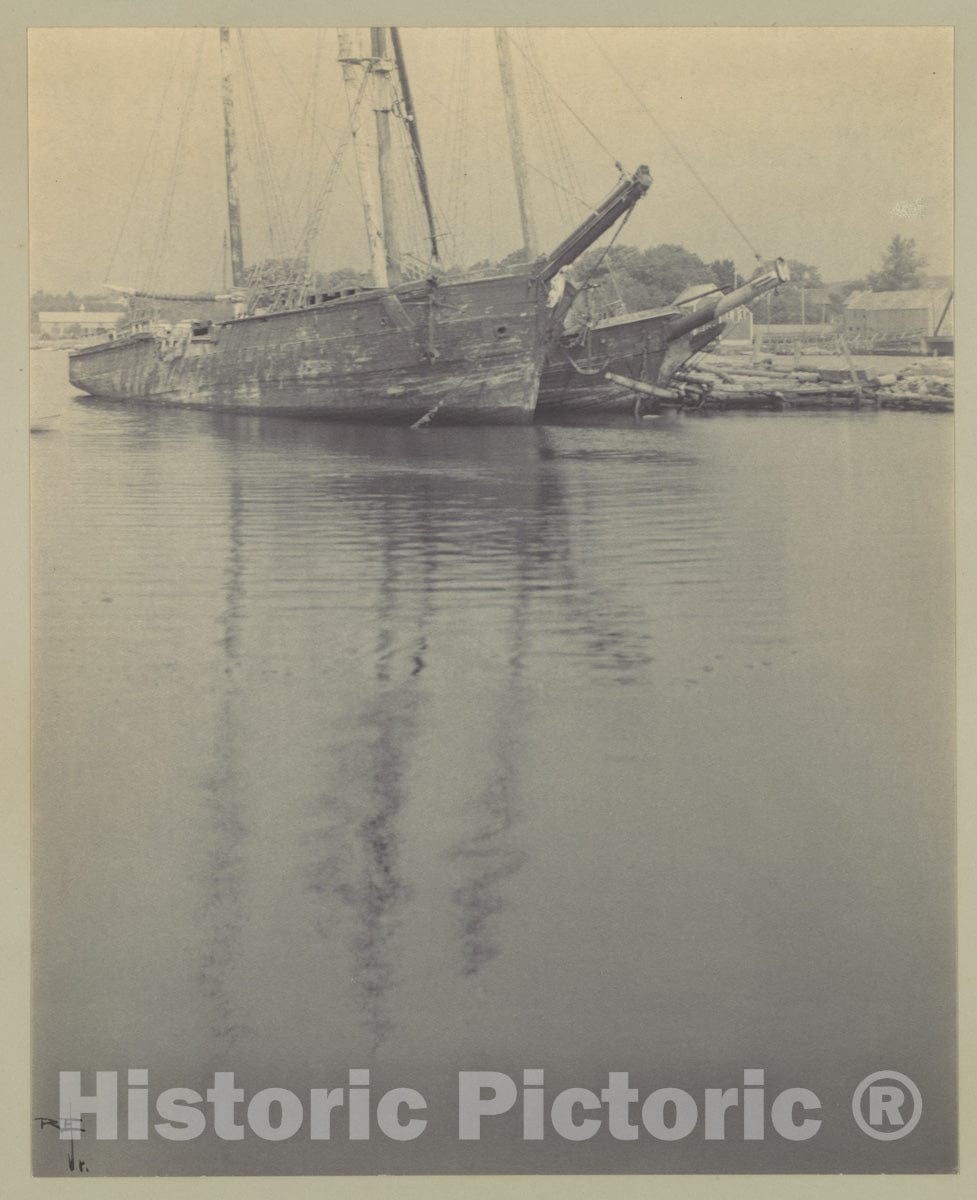 Photo Print : Rudolph Eickemeyer - Ships Dockside in a Harbor : Vintage Wall Art