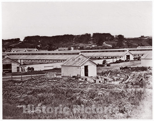 Photo Print : Formerly Mathew B. Brady - Camp Barry Near Bladensberg, Maryland. Stables : Vintage Wall Art