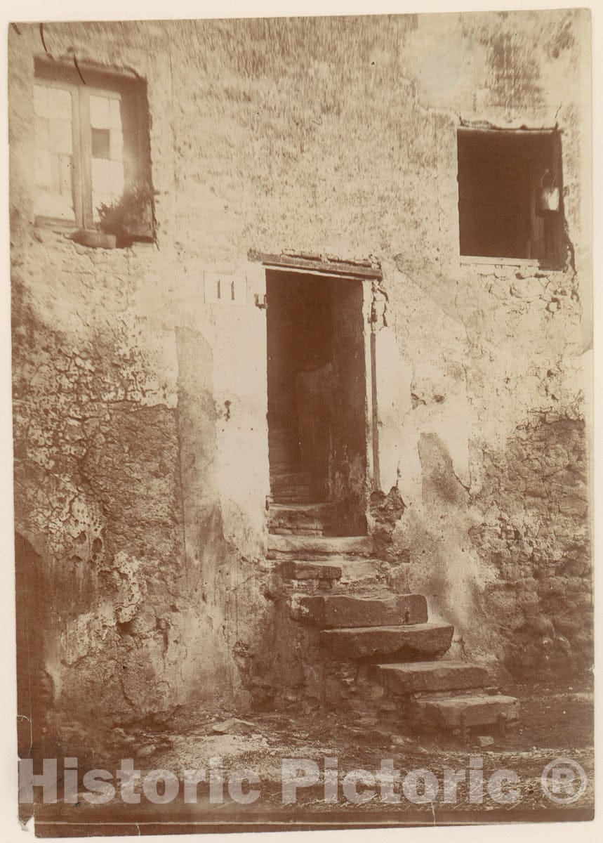 Photo Print : Doorway Into Crumbling Brick Building : Vintage Wall Art