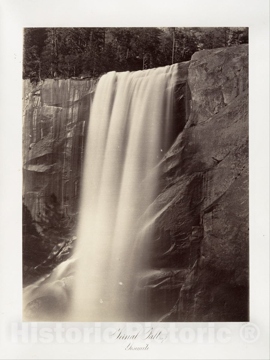 Photo Print : Carleton E. Watkins - Vernal Falls, 350 feet, Yosemite : Vintage Wall Art