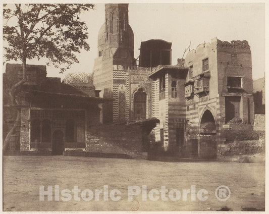 Photo Print : Félix Teynard - Boûlâk, Carrefour (Mosquée, Café, etc.) : Vintage Wall Art