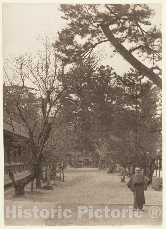 Photo Print : Adolf de Meyer - Garden Scene with Young Man Working : Vintage Wall Art