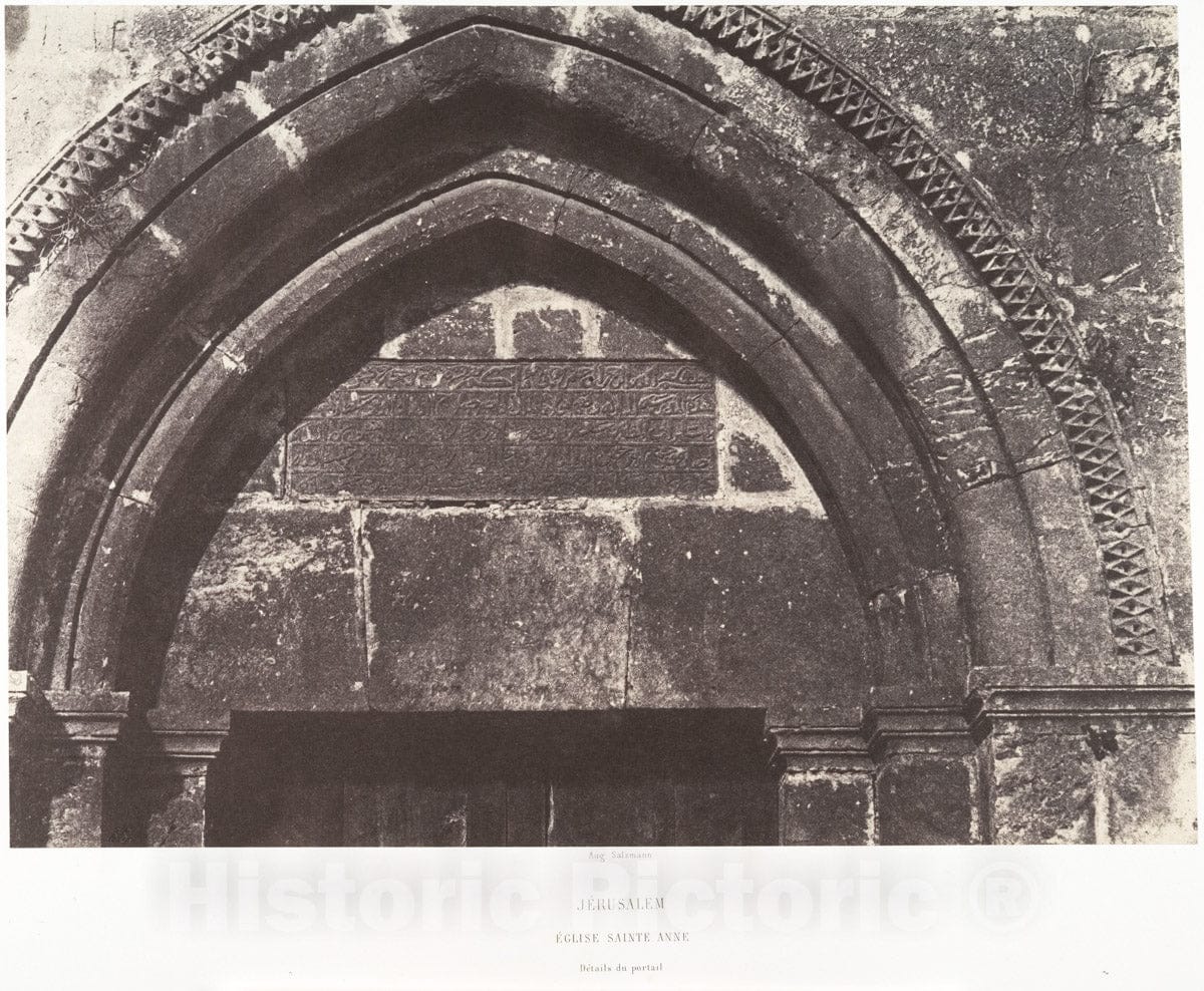 Photo Print : Auguste Salzmann - Jérusalem, Église Sainte-Anne, Détails du portail : Vintage Wall Art