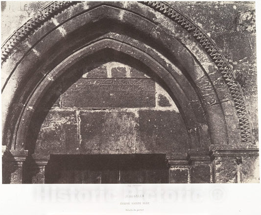 Photo Print : Auguste Salzmann - Jérusalem, Église Sainte-Anne, Détails du portail : Vintage Wall Art