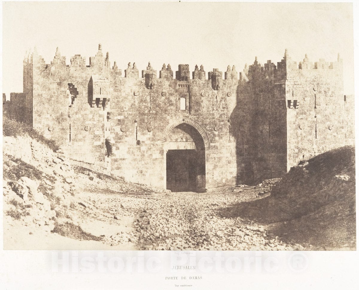Photo Print : Auguste Salzmann - Jérusalem, Porte de Damas, Vue extérieure : Vintage Wall Art
