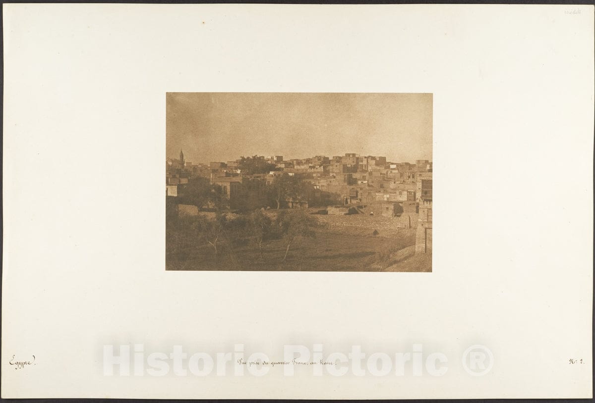 Photo Print : Maxime Du Camp - Vue Prise du quartier Franc, au Kaire : Vintage Wall Art
