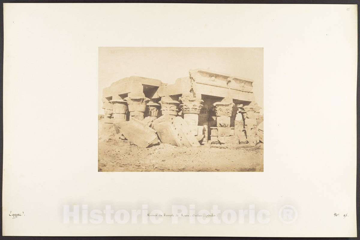 Photo Print : Maxime Du Camp - Ruines du Temple de Koum-Ombou (Ombos) : Vintage Wall Art