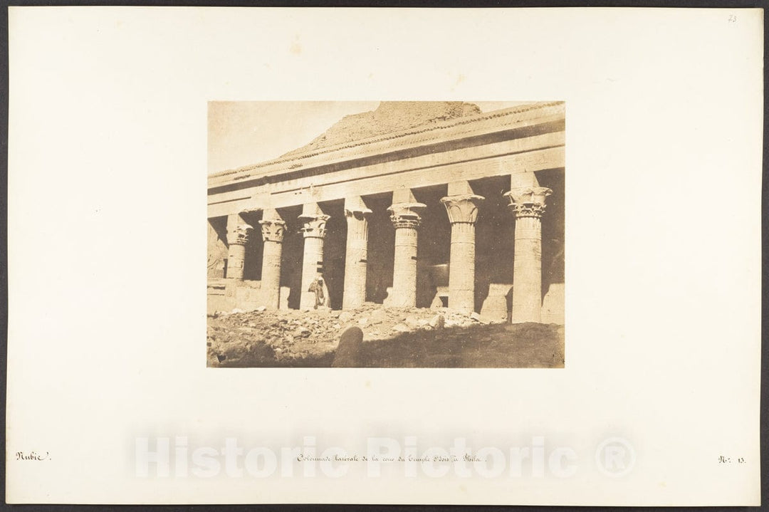 Photo Print : Maxime Du Camp - Colonnade latérale de la Cour du Temple d'Isis, à Philae : Vintage Wall Art