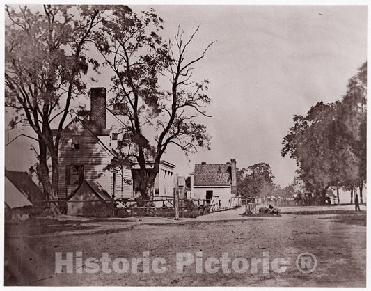 Photo Print : Andrew Joseph Russell - Headquarters of Capt. H.B. Blood, A.Q.M, at City Point, Virginia : Vintage Wall Art