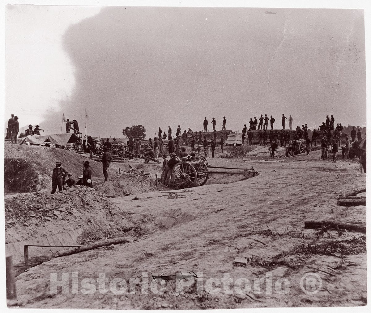 Photo Print : Timothy H. O'sullivan - Outer Confederate Line, Petersburg, Captured June 15, 1864 1 : Vintage Wall Art