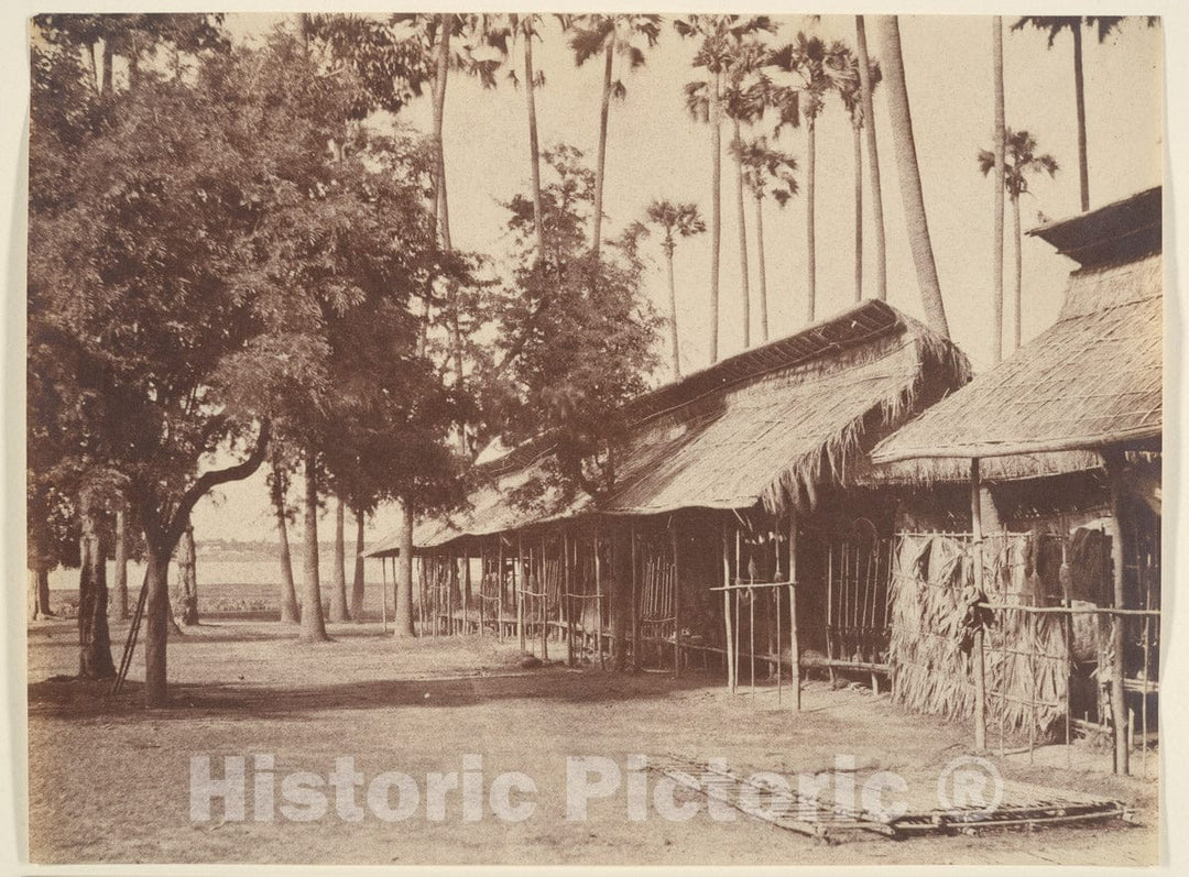 Photo Print : Linnaeus Tripe - Amerapoora, Barracks of The Burmese Guard : Vintage Wall Art