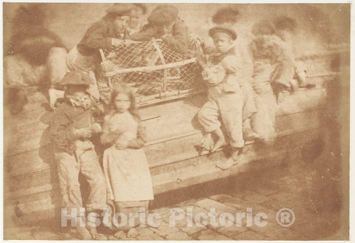 Photo Print : Hill and Adamson - Newhaven Children : Vintage Wall Art