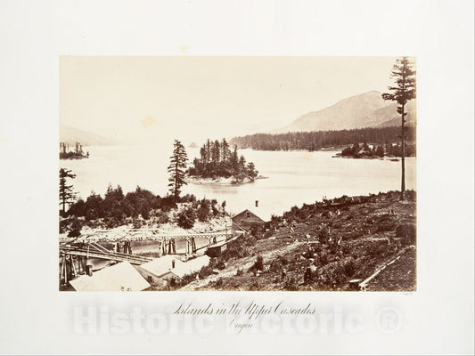 Photo Print : Carleton E. Watkins - Islands in The Upper Cascades, Oregon : Vintage Wall Art