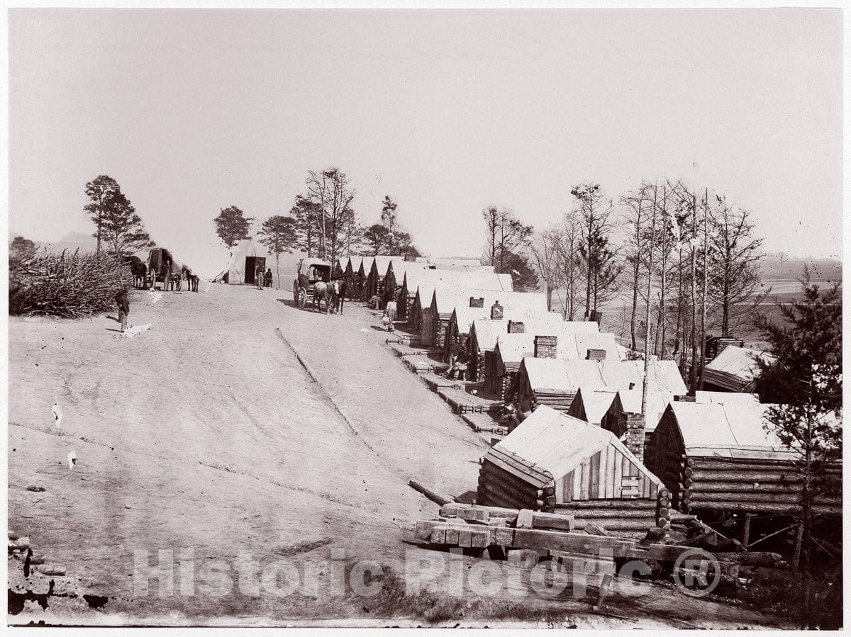 Photo Print : Andrew Joseph Russell - Pontoon Bridge at Deep Bottom, James River 1 : Vintage Wall Art