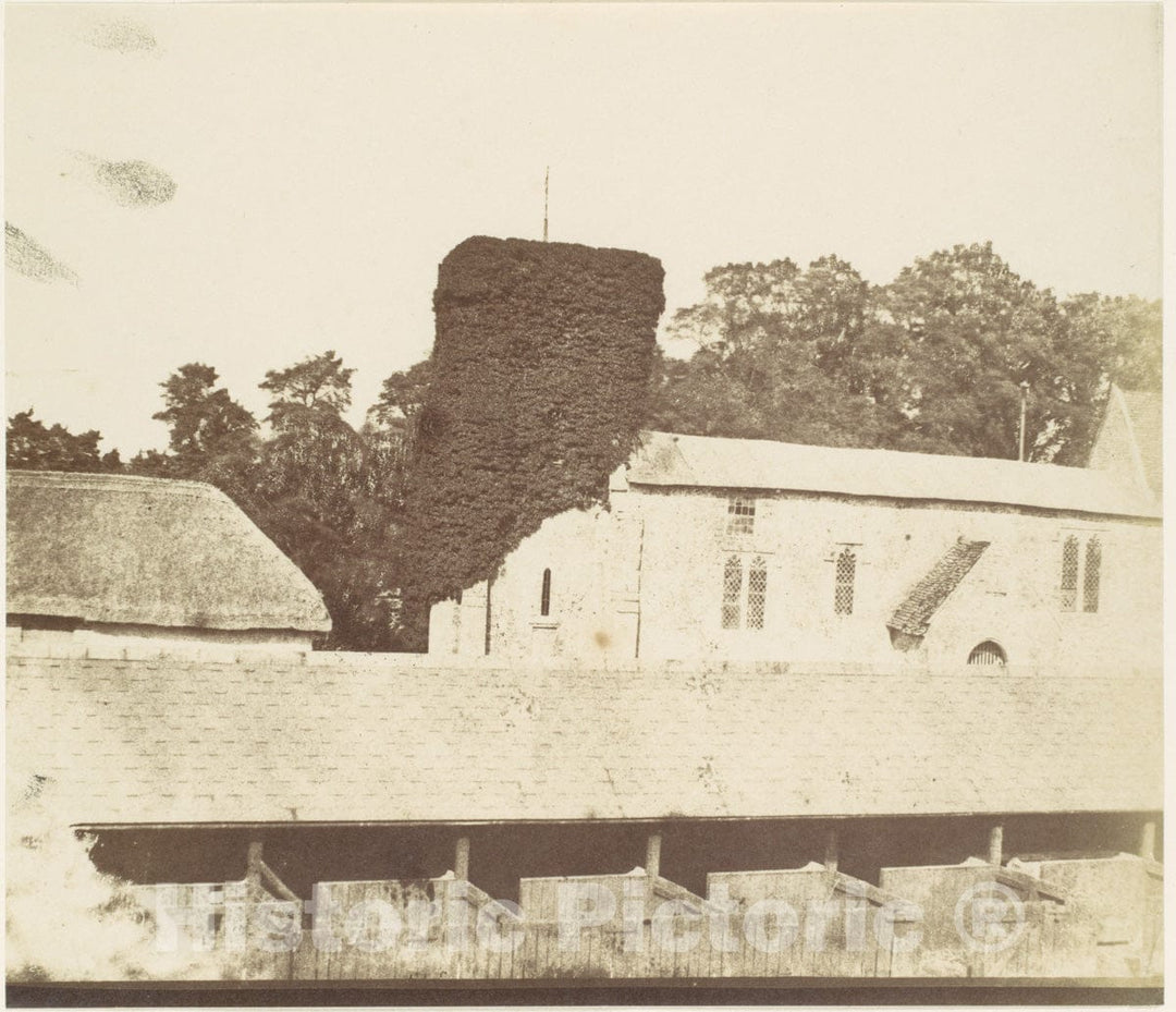 Photo Print : Stables and Ivy Covered Tower : Vintage Wall Art