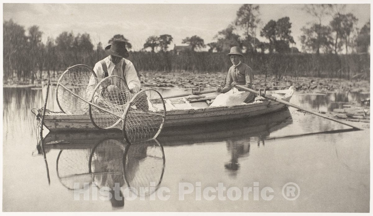 Photo Print : Peter Henry Emerson - Setting the Bownet : Vintage Wall Art