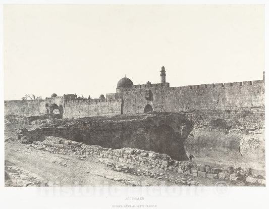 Photo Print : Auguste Salzmann - Jérusalem, Birket-Hammam-Setty-Mariam : Vintage Wall Art