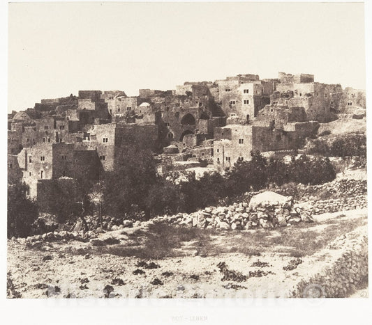 Photo Print : Auguste Salzmann - Jérusalem, Beit-Lehem, Vue générale : Vintage Wall Art