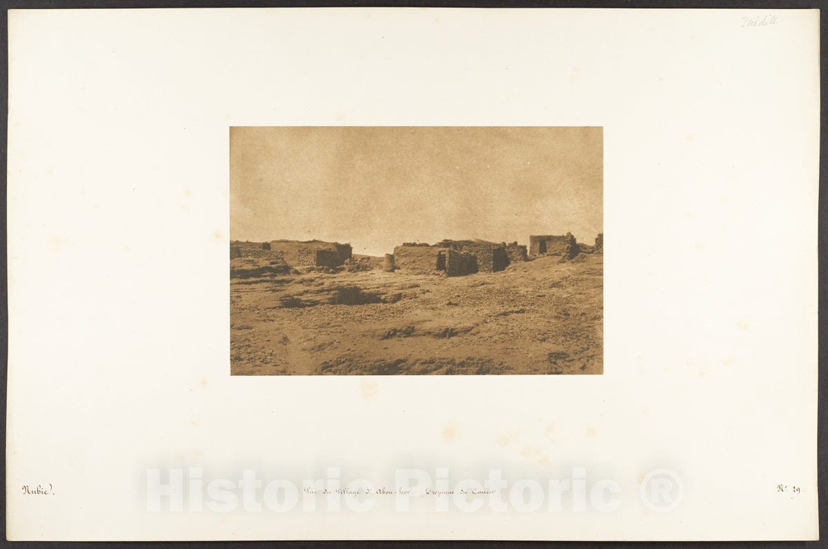 Photo Print : Maxime Du Camp - Vue du Village d'Abou-hor (Tropique du Cancer) : Vintage Wall Art