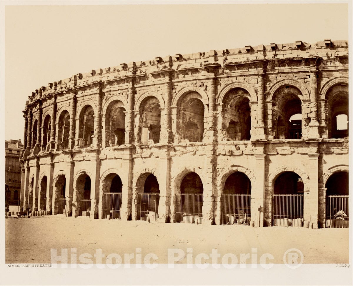 Photo Print : Édouard Baldus - Nîmes, Amphithéâtre : Vintage Wall Art
