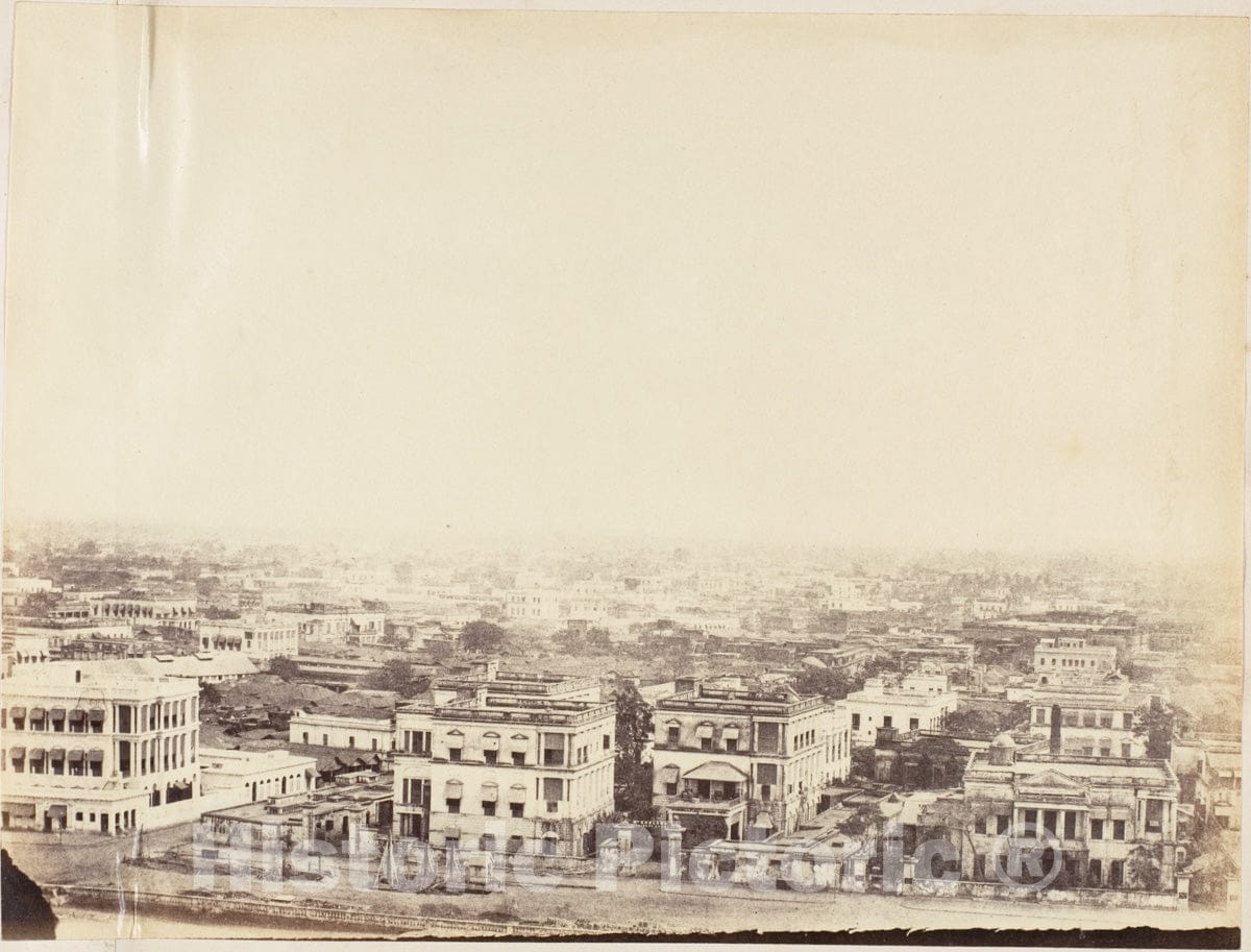 Photo Print : Captain R. B. Hill - View of The City from The Ochterlony Monument, Calcutta : Vintage Wall Art